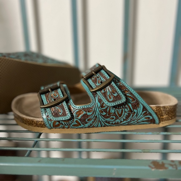 Myra Bag Shoes - Myra Bag Hand Tooled Genuine Leather Sandals